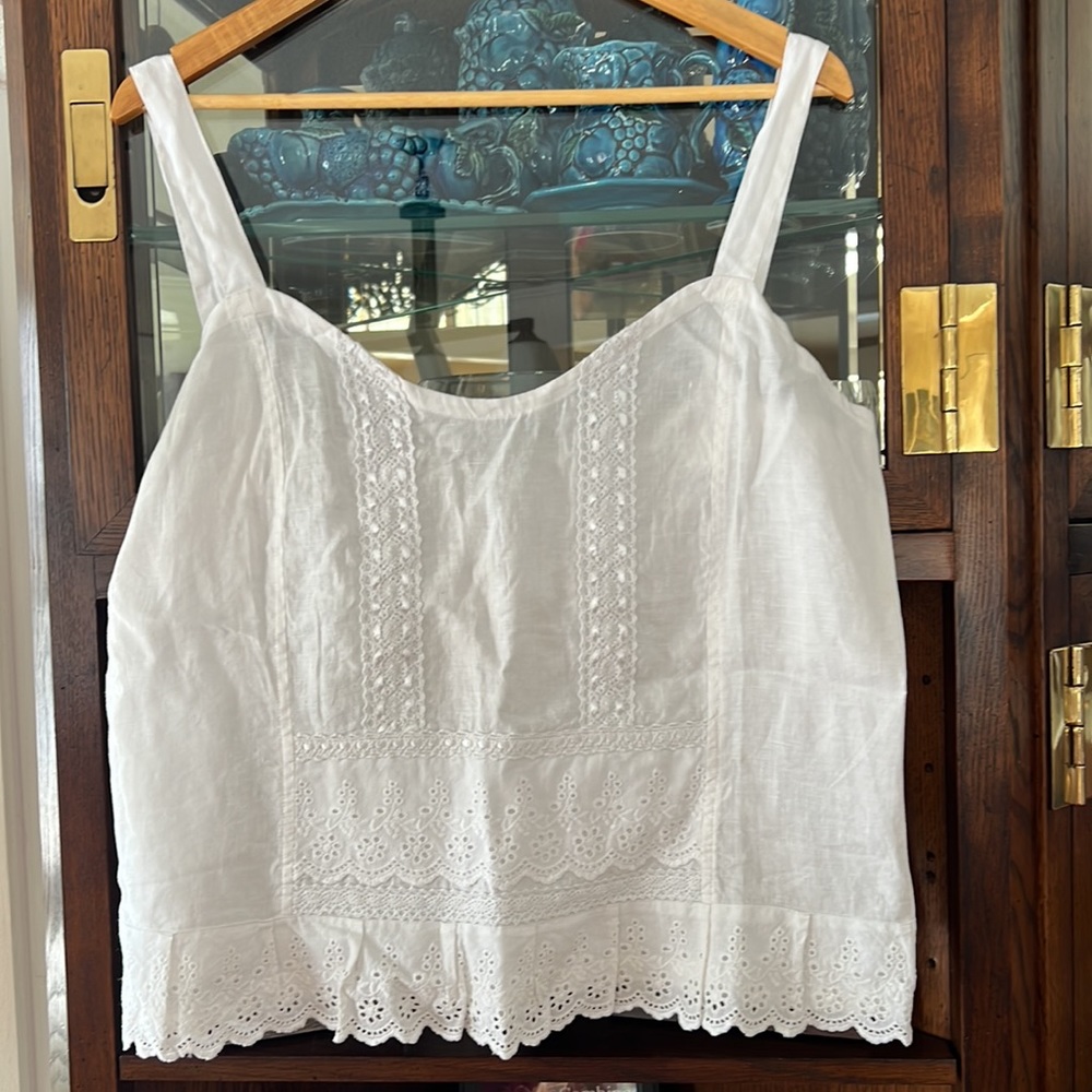 Coldwater Creek Lace Smocked Back Tank